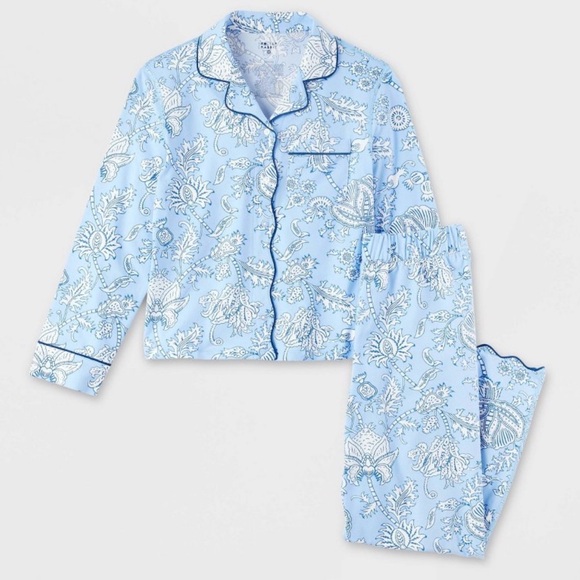 Roller Rabbit Other - Roller Rabbit x Target Light Blue Floral Vines Girls Pajama Set M (8)
